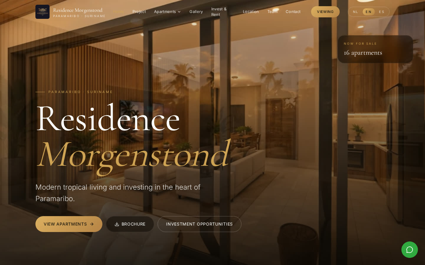 Website van Residence Morgenstond in een laptopscherm